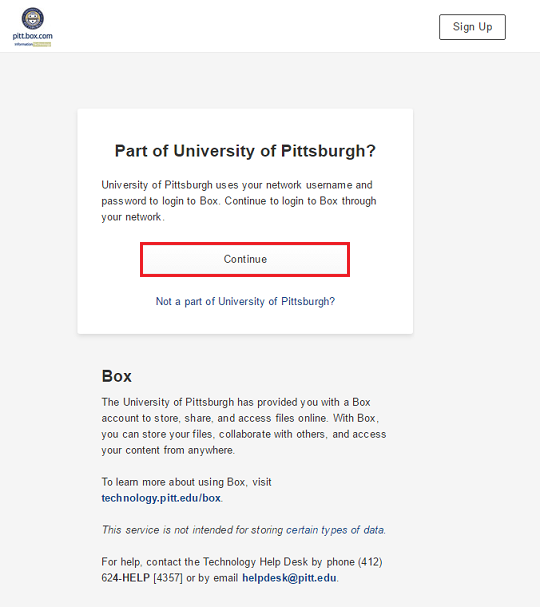 Box for Pitt Login Box for Pitt Login