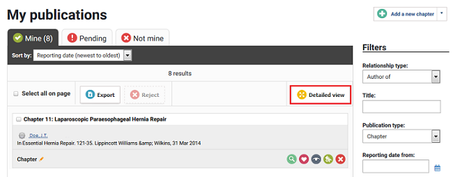 My Publications with Detailed View Highlighted