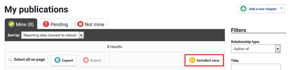 My Publications with Detailed View Highlighted