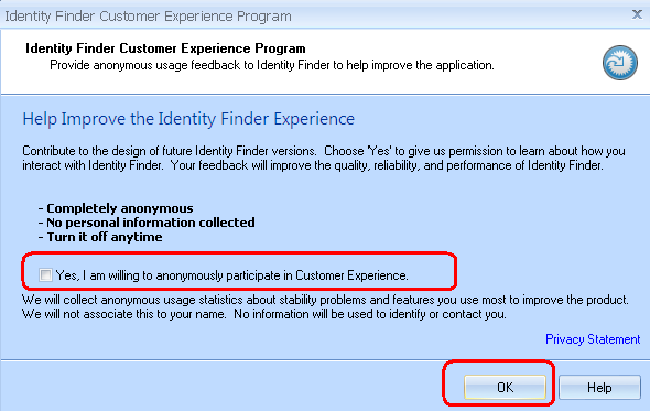 Spirion Customer Experience Program Window