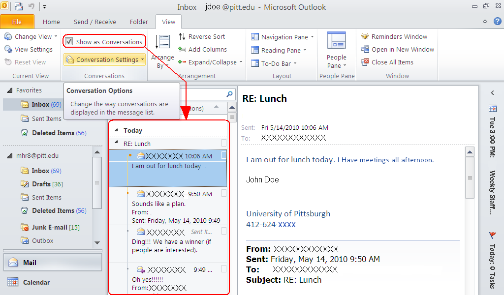 Outlook Conversation View