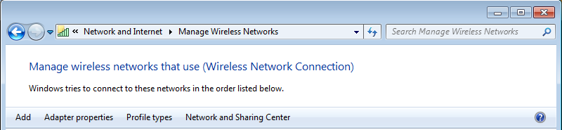 Windows Vista Default Wireless Network