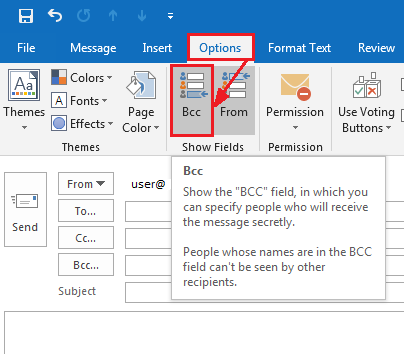 microsoft outlook for mac bcc