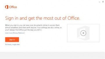 Office 2013 Sign In Button