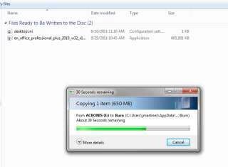 Office 2013 Disc File Copying Window