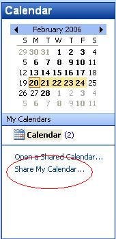 how to share calendar in outlook 2007
